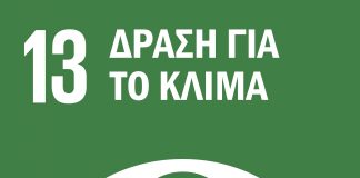 Εικονίδιο με ένα λευκό μάτι, όπου η ίριδα έχει τη μορφή του πλανήτη Γη, σε πράσινο φόντο.