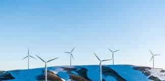 Windturbines in the snow