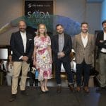 An image of the introductory speakers at Cinè-ONU's screening of 'The Loneliest Whale'. From left to right: Miguel de Serpa Soares, Ambassador Randi Charno Levine, Joshua Zeman, Diogo Moura, and Tiago Pitta e Cunha.