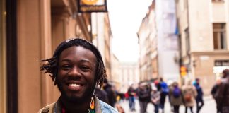 Stockholm man with headphones.