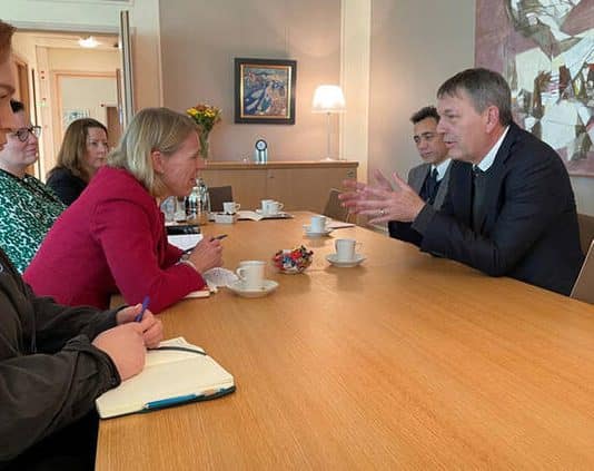 UNRWA Commissioner-General Philippe Lazzarini meets with Norwegian Minister of Foreign Affairs, Anniken Huitfeldt, in Oslo. © 2023 UNRWA Photo