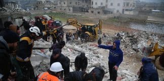 The damage caused by the February 6 earthquake in Sarmada town, north-west Syria.