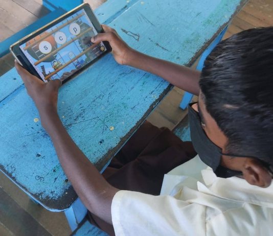 GraphoGame: Finnish app fighting illiteracy A child playing a computer game