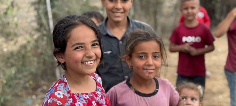 © UNOCHA Children in Gaza celebrate the ceasefire.
