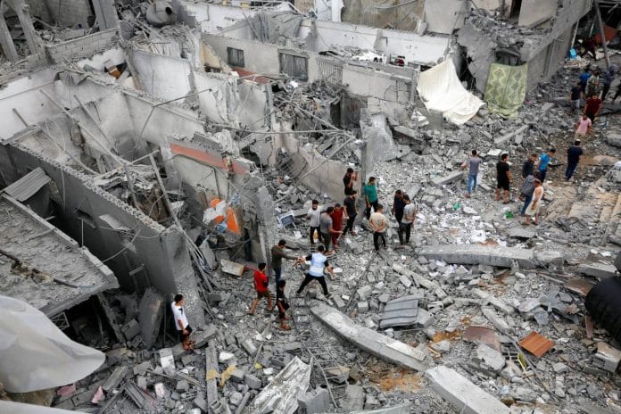 Aerial view of the destruction in Gaza