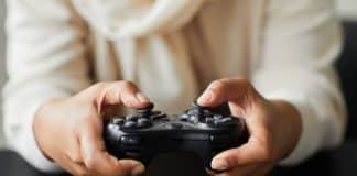 Women playing video games