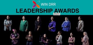 Banner for the opening of the 2024 WIN DRR Leadership Awards