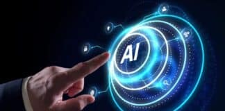 A finger clicking on the AI button