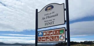 Fenit village sign showcasing the SDG symbol