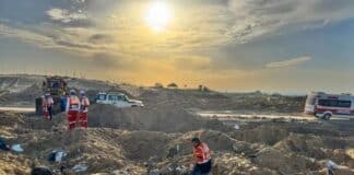 The scene in Rafah, Gaza, after attacks on humanitarian workers
