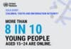 Text reading: More than 8 in 10 young people aged 15-24 ae online