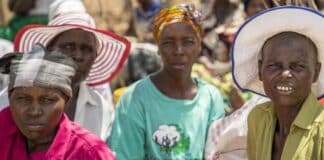 People wait for a distribution of food in Mazambara, Zimbabwe. Photo: © WFP/Matteo Cosorich