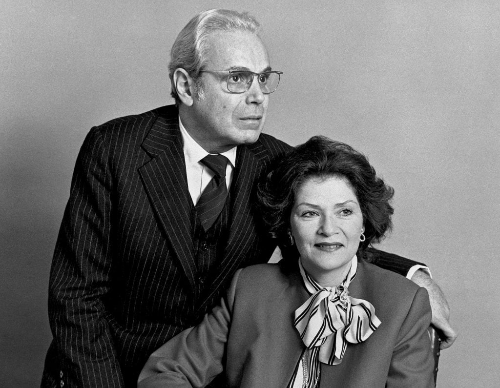 Javier Pérez de Cuellar y su mujer