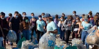 Des bénévoles ramassent des déchets sur la plage