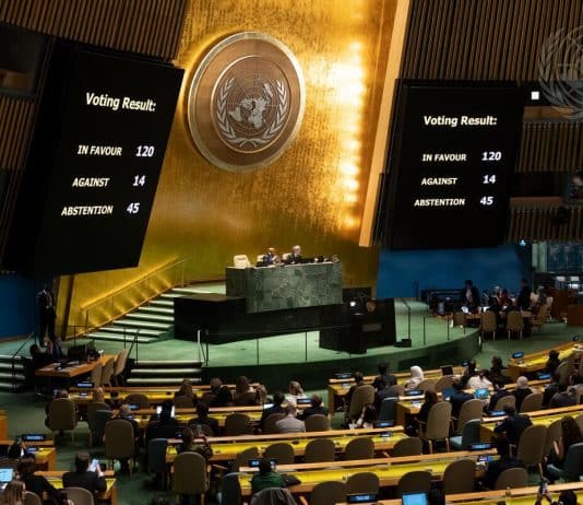 Adoption de la résolution sur le conflit Gaza Israel à l'Assemblée générale de l'ONU le 27 octobre