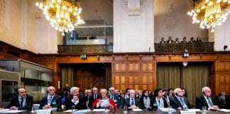 Membres de la délégation de l’État de Palestine à l’ouverture des audiences