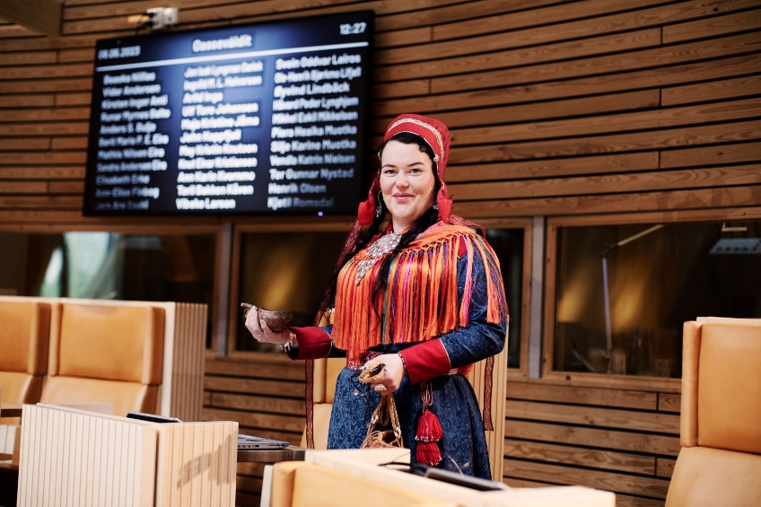 Silje Karine Muotka, forseti Samíska þingsins í Noregi. Ljósmynd: Ørjan Bertelsen