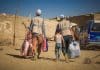 Displaced families in Marib, Yemen, receive a winterization aid package, March 2020.