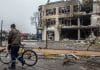 Una città ucraina bombardata