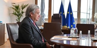 Antonio Guterres a Bruxelles, Segretario generale delle Nazioni Unite, incontra Charles MICHEL, Presidente del Consiglio europeo, i