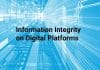 scritta su sfondo azzurro "Information integrity on digital platforms"