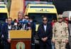 Il Segretario generale delle Nazioni Unite António Guterres si rivolge ai media al valico di Rafah tra Egitto e Gaza.