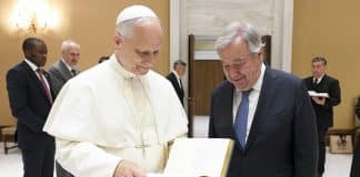 Pope Leo XIV receives UN Secretary-General António Guterres at the Vatican
