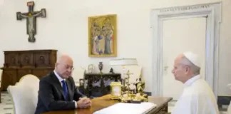 L’Alto Commissario dell’UNHCR Barham Salih incontra Sua Santità Papa Leone XIV L'Alto Commissario delle Nazioni Unite per i rifugiati, Barham Salih, è ricevuto da Sua Santità Papa Leone XIV, nella Santa Sede.