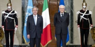 Quirinale: il Segretario Generale delle Nazioni Unite António Guterres in visita al Quirinale, ospite del Presidente Sergio Mattarella in occasione del G20, 29 ottobre 2021.