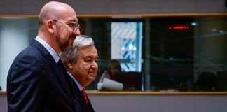 António Guterres en Charles Michel