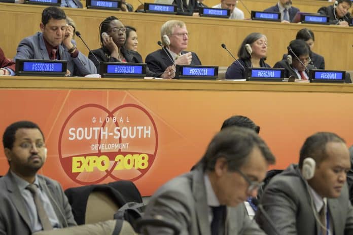 Detail of the CR1/participants. Global South-South Development Expo 2018 in Preparation for the Second High-level United Nations Conference on South-South Cooperation High-level Opening Ceremony and Thematic Solution Forum 1-SSC in Poverty Eradication and Livelihood Recovery (A/RES/64/222) Remarks by the Secretary-General (organised by the United Nations Office for South-South Cooperation)