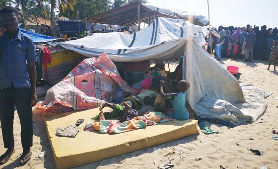 Na capital de Cabo Delgado, Pemba, grupo de deslocados devido a atividade terrorista