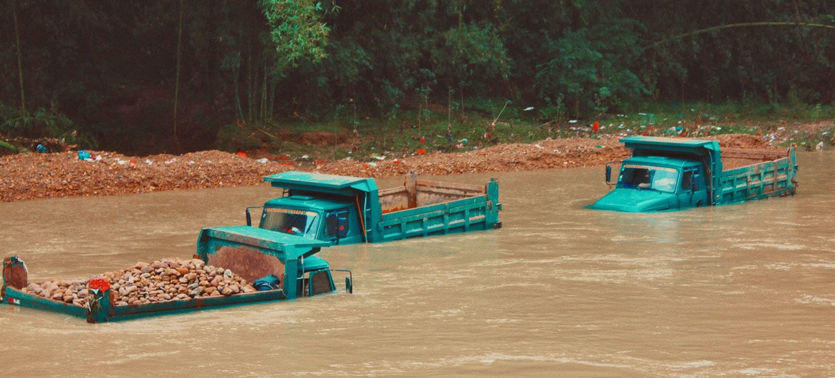 Rio na província de Guangdond, China. Enchentes também são risco para afogamentos