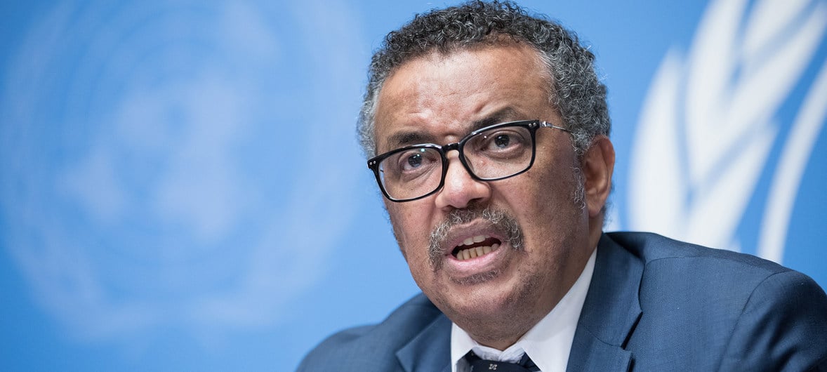 Diretor-geral da Organização Mundial da Saúde, OMS, Tedros Ghebreyesus. 