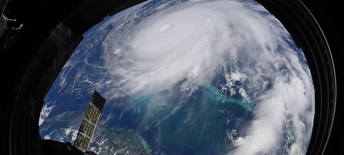 Furacão Dorian visto da Estação Espacial Internacional, em 2 de setembro de 2019