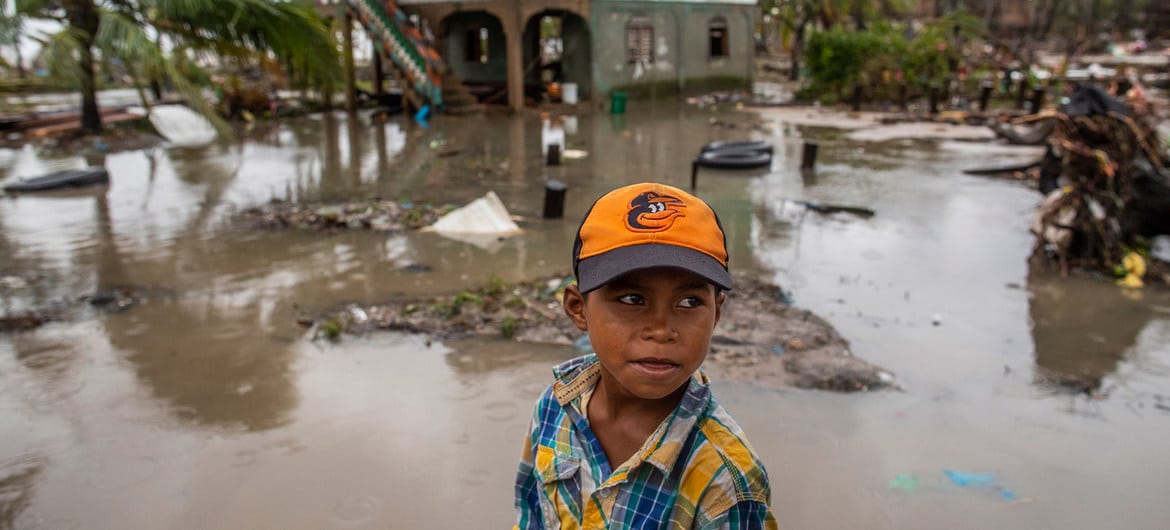 Destruição causada por furacão na Nicaragua. 