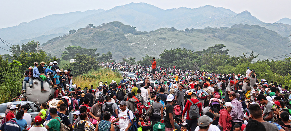 Caravana de migrantes da América Central passa por Chiapas, no México, a caminho dos Estados Unidos, em 2018 