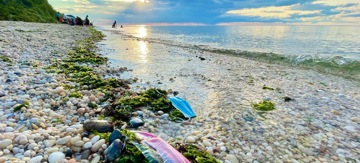 Lixo marinho, incluindo plástico, papel e madeira, acaba indo para as profundezas dos oceanos.