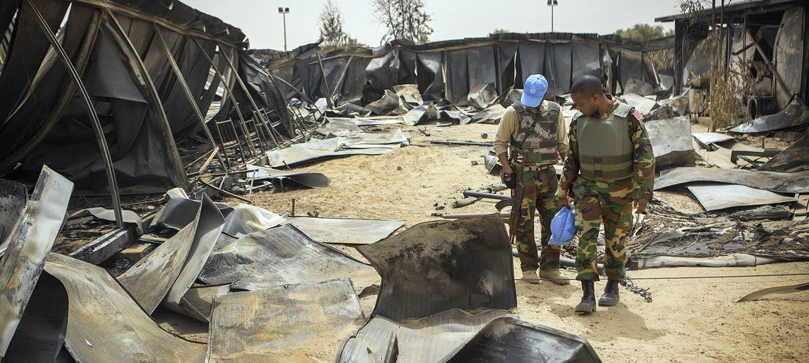 Campo da Minusma em Timbuktu após ataque em 2017.