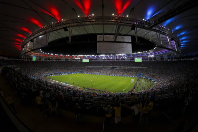 A Alemanha defronta a Argentina na final do Campeonato do Mundo de 2014. Imagem: Danilo Borges/copa2014.gov.br. Licença Creative Commons Atribuição 3.0 Brasil.